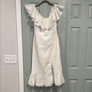 SALONI White Ella Eyelet Cotton Dress